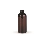Amber 250ml SHORT RECYCLED PET Round Bottle (rPET)