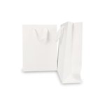 Vermont Deluxe White Kraft Bag: WHITE COTTON TWILL HANDLE 26cm (W) x 35cm (H) + 9cm (G) - 150/CTN