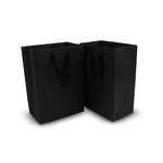 Venice Deluxe Black Kraft Bag: BLACK COTTON TWILL HANDLE 26cm (W) x 35cm (H) + 10cm (G) 100/CTN