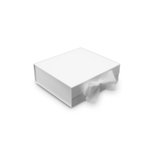 Ice Small Foldable Rigid Box + WHITE RIBBON: 220mm (W) x 203mm (L) x 70mm (D) - Carton of 25