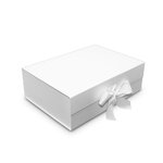 Ice Medium Foldable Rigid Box + WHITE RIBBON: 305mm (W) x 220mm (L) x 100mm (D) - Carton of 25