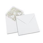 White Kraft Gold Floral Lined Paper Envelopes