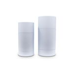 Matte White Round Stick Deodorant Bottle with Bottom Plug