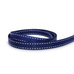 10mm Navy + White Saddle Stitch Grosgrain Ribbon - 50M Roll