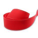 40mm Red + White Saddle Stitch Grosgrain Ribbon - 50M Roll