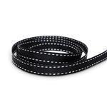 10mm Black + White Saddle Stitch Grosgrain Ribbon - 50M Roll