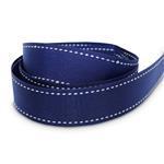 22mm Navy + White Saddle Stitch Grosgrain Ribbon - 50M Roll