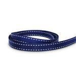 10mm Navy + White Saddle Stitch Grosgrain Ribbon - 50M Roll