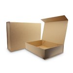 Brown Kraft Large Foldable Rigid Box: 375mm (W) x 260mm (L) x 85mm (D) - Carton of 25