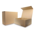 Brown Kraft X-Large Foldable Rigid Box: 400mm (W) x 300mm (L) x 150mm (D) - Carton of 25