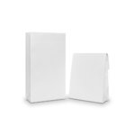 Paper Satchel Bag: White Small 200mm (W) x 320mm (H) + 80mm (G)  - Carton of 100