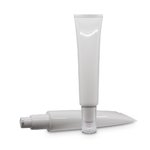 White 75ml Pre-sealed Airless Tube with White Pump + Clear Overcap