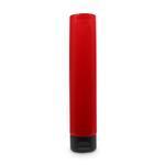 Open-Ended Matte Red Tube with Foil Seal and Matte Black Flip Top Cap