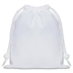 White Cotton Drawstring Bag: Large - 350mm (W) x 350mm (H) - Carton of 100