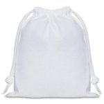White Cotton Drawstring Bag: Large - 350mm (W) x 350mm (H) - Carton of 100