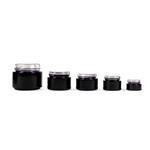 Black Violet Round Glass Jars