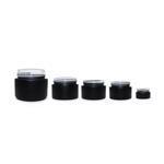 Matte Black Round Glass Jars