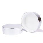 62mm Metal Smooth Shiny Silver Cap