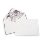 White Kraft Grey, Pink and Gold Floral Lined Paper Envelopes C5: 229mm (W) 162mm (H) - Pack of 50
