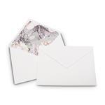 White Kraft Grey, Pink and Gold Floral Lined Paper Envelopes C5