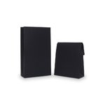 Paper Satchel Bag: Black Kraft Small 200mm (W) x 320mm (H) + 80mm (G)  - Carton of 100