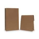 Paper Satchel Bag: Brown Kraft Medium - 250mm (W) x 370mm (H) + 100mm (G) - Carton of 100