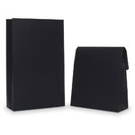 Paper Satchel Bag - Black Kraft Large 300mm (W) x 420mm (H) + 120mm (G) - Carton of 100