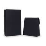 Paper Satchel Bag: Black Kraft Medium - 250mm (W) x 370mm (H) + 100mm (G) - Carton of 100