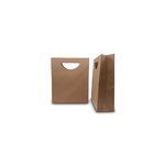 Paper Bag + Die-Cut Handle: Brown Kraft Small 200mm (W) x 320mm (H) + 80mm (G) - Carton of 100