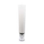 50ml-100ml White Airless Open-Ended Tube with Shiny Silver Pump and Clear Cap