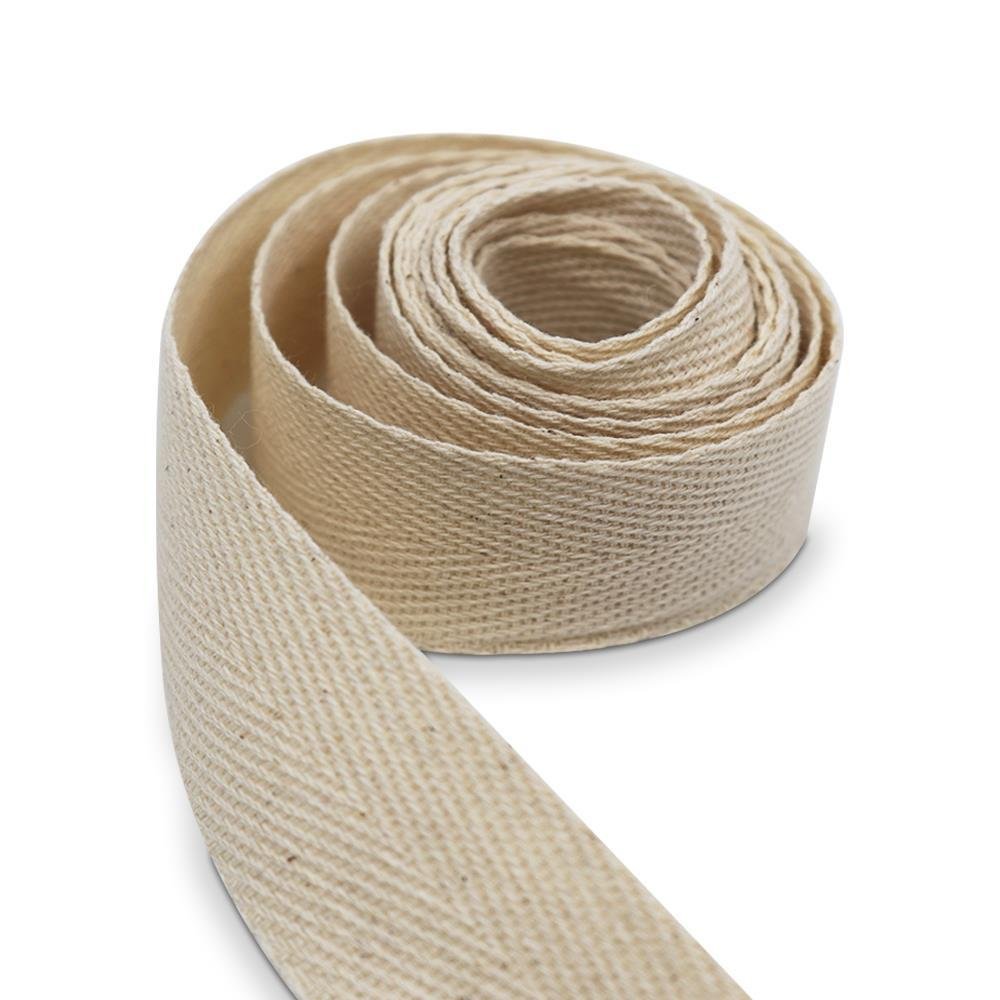 Hard Ribbons Herringbone Natural Cotton Ribbon - 40mm (W) x 50m Roll - New ...