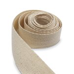 Herringbone Natural Cotton Ribbon - 40mm (W) x 50m Roll