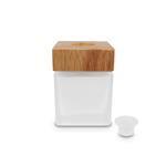 Frosted 50ml Square Reed Diffuser Bottle with Square Wood Collar Cap and Plug