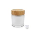 50ml Frosted Round Reed Diffuser Bottle with Round Wood Collar Cap and Plug