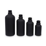Matte Black Boston Round Tamper-Evident Glass Bottles