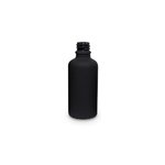 Matte Black 50ml T/E Boston Round Glass Bottle (18mm neck)