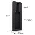 Single Wine Bottle Black Foam Insert - 120mm x 350mm x 55m - Carton of 40