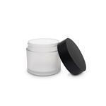 Frosted Thick PET Jars with Matte Black Cap and Caska Seal (53mm neck)