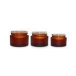 Frosted Amber Round Glass Jars