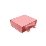Pink Small Foldable Rigid Box + RIBBON : 220mm (W) x 203mm (L) x 70mm (D) - Carton of 25