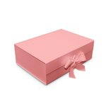 Pink Medium Foldable Rigid Box + RIBBON: 305mm (W) x 220mm (L) x 100mm (D) - Carton of 25