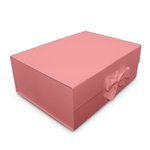 Pink X-Large Foldable Rigid Box + RIBBON: 400mm (W) x 300mm (L) x 150mm (D) - Carton of 25