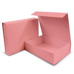 Pink X-Large Foldable Rigid Box: 400mm (W) x 300mm (L) x 150mm (D) - Carton of 25