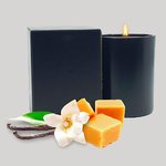 200g Salted Vanilla Butterscotch Soy Blend Candle in Matte Black Glass Jar