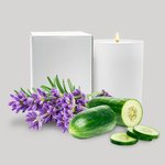 200g Cucumber and Lavender Soy Blend Candle in Matte White Glass Jar
