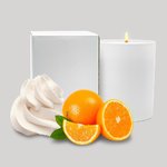 200g Zesty Orange and Buttercream Soy Blend Candle in Matte White Glass Jar