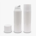 50ml White Alba Airless Serum Bottle (with Cap)