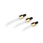 Eye Dropper 18mm Shiny Gold with Black Teat (suits Rectangular Glass Bottles)