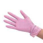 Pink Large Powder Free Nitrile Glove Set - 100pcs