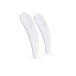 Cream Spatula Curved WHITE Plastic MINI 53mm (L) (Pack of 50)